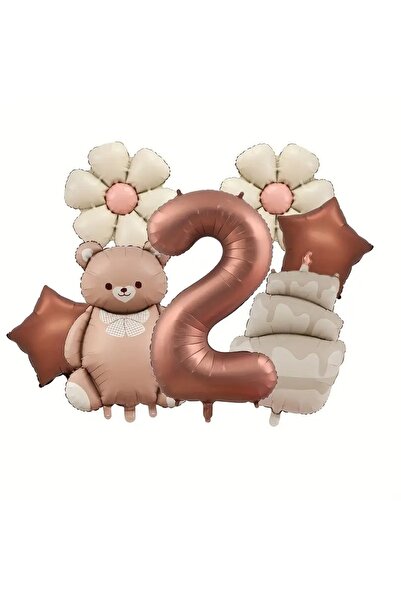 DÜVENCİ TİCARET مجموعة الدب اللطيف وبالونات الكيك