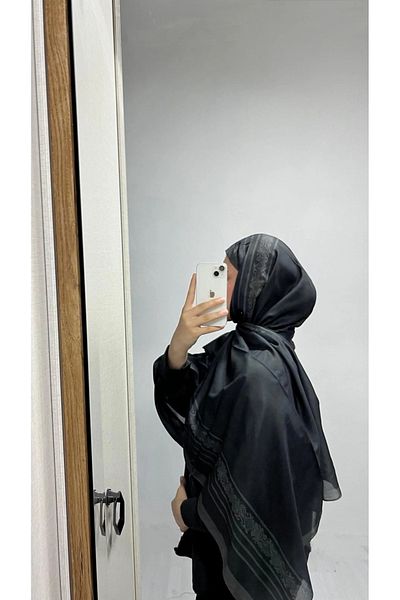 AMİNENESİL Ethnic Plain Ethnic Smoked Color Shawl