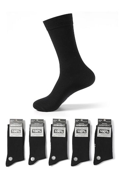 O46 Set of 5 pairs men's socks, Armando, cotton, black, size 43-46 EU