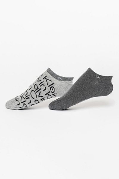 Calvin Klein , Set of short ankle socks - 2 pairs, Gray melange, 39-42