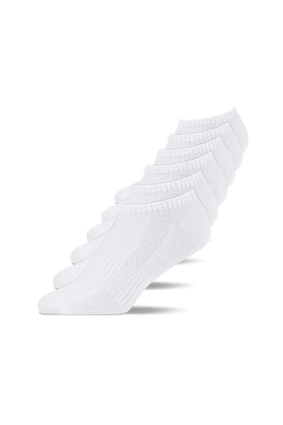 OEM Sport Socks, Breathable Cotton, White, Size 42-46 EU, Set of 6 Pairs