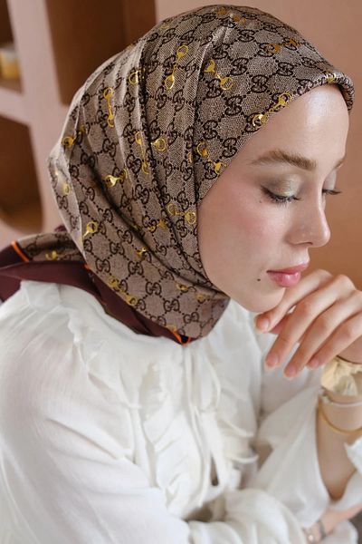 Webinay Home Twill Scarf g Pattern Imported Scarf Headscarf Scarf Hijab 90X90 cm