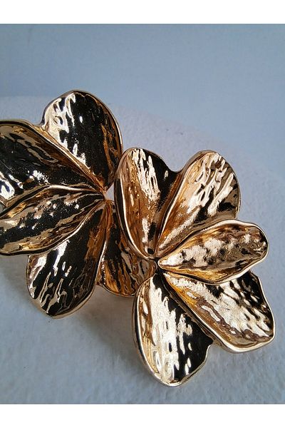 BHR AKSESUAR Gold Leaf Earrings