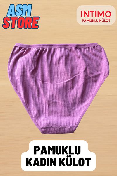 intimo Women's 3-Piece Cotton Colorful Piping Bato Panties Set |   Comfortable High Waist Underwear (L-Xl)