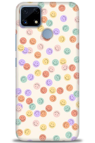 MRCİLETİSİM Realme C25 Case Hd Printed Case - Smiling Faces