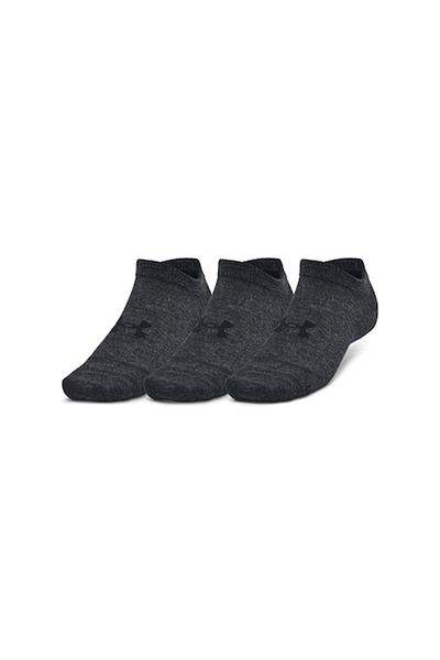 Under Armour UA Essential No Show Socks 3pk - Black, Size 42-44