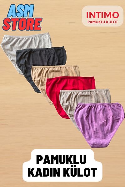 intimo Women's 12-Piece Cotton Bato Panties Set |   Colorful High Waist Casual Underwear (L-Xl)