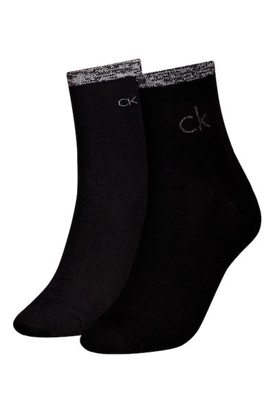 Calvin Klein - Set of short socks with logo - 2 pairs, Black, 39-42