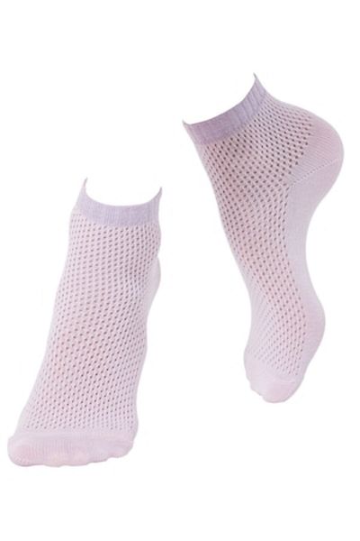OEM Thin Cotton Socks with Mesh and Lurex, Conte Elegant Ajour 077, Light Pink 36-37