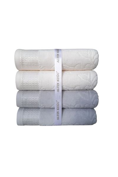 Özdilek Pastoral Towel 4 Pieces - Cream Gray
