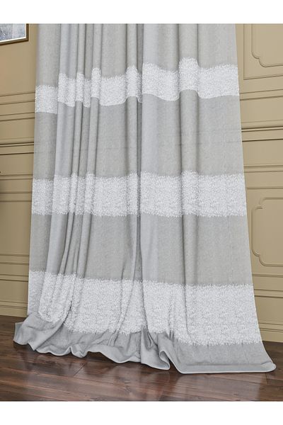 OnyxHome Alaçati Linen Bearded Tulle Curtain