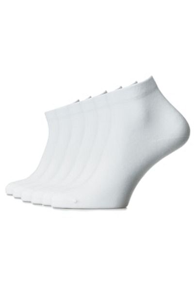 OEM Set 6 pairs short cotton socks combed without seam, 44-46, white