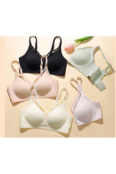 pae Breathable Ultra-Thin Seamless Gathering Ice Silk Ghost Rope Detailing Anti-Sweat Bra