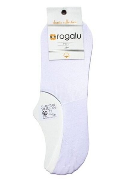 OEM Socks for Men, Rogalu, Invisible, with Silicone, White, Size 42-45