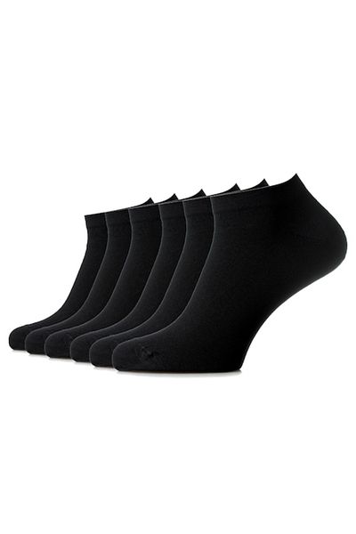 OEM Short Cotton Socks without Seam - Pack of 6 Pairs for Men, 44-46, Black