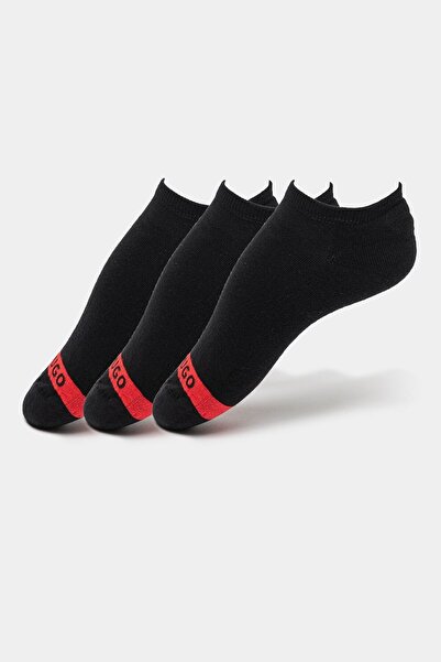 HUGO , Set of ankle socks - 3 pairs, Burgundy, Black, 43-46