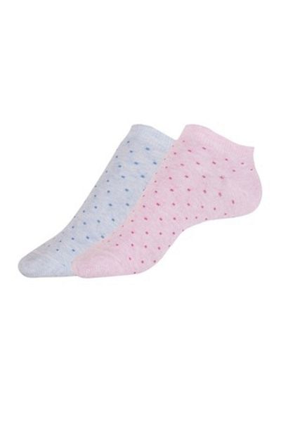 OEM Women's cotton socks with polka dots (2 pairs), Esli Classic 802 Blue Pink 36-37