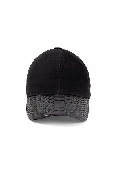 fubileather Python Leather Suede Detailed Leather Baseball Cap Unisex