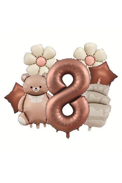 DÜVENCİ TİCARET Χαριτωμένο σετ με αρκουδάκια και μπαλόνια τούρτας
