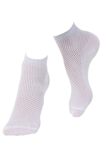 OEM Thin cotton socks with mesh and lurex, Conte Elegant Ajour 077, White 38-39