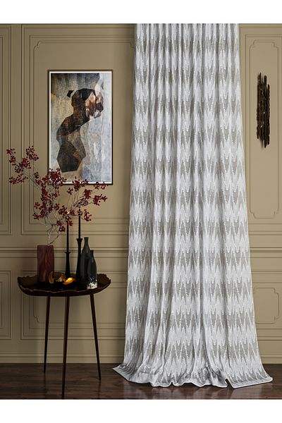 OnyxHome Sofya Linen Bearded Tulle Curtain