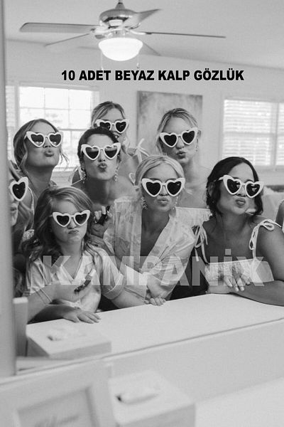 KAMPANİX Bridal Eyeglasses with Hearts 10 Pieces Opportunity Set Bridesmaid Wedding China Party Celebration Bride to Be