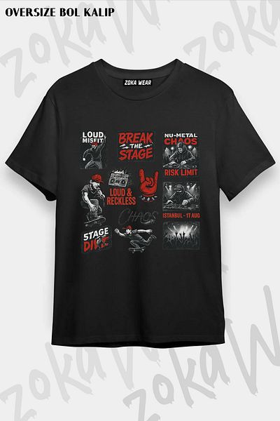 ZOKAWEAR Unisex Oversize Mold Limp Bizkit V1 Design Printed Tshirt
