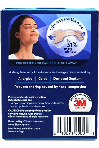 Breathe Right Nasal Strips, Large, Tan 30 ea