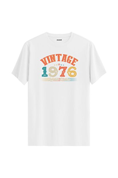 Colermi تي شيرت Echo Vintage لعام 1976 هدية عيد ميلاد برقبة دائرية للجنسين تي...