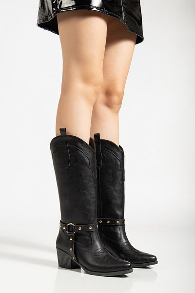 MS SUGAR SHOES Women's Troc Detailed Embroidered Western Cowgirl Cowboy Boots