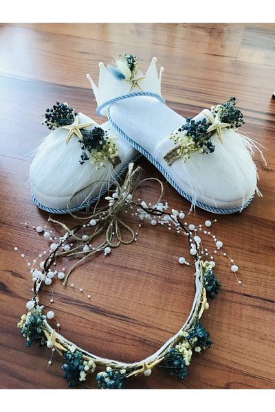 Stilo Mother's Slippers Crown with Starfish Bud and Baby Boy Prince Crown