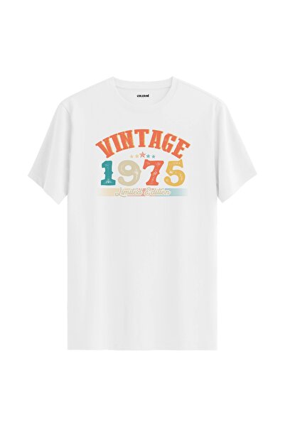 Colermi تي شيرت Echo Vintage لعام 1975 هدية عيد ميلاد برقبة دائرية للجنسين تي...