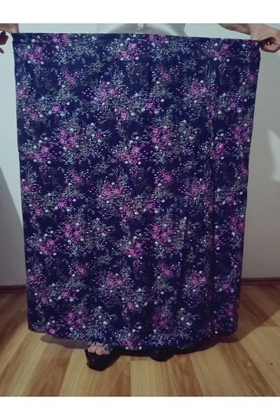 hoaryage Elastic Waist, Vivid Colorful Patterned Viscose Press Fabric Maxi Length Skirt Size 38 100 Kilogram