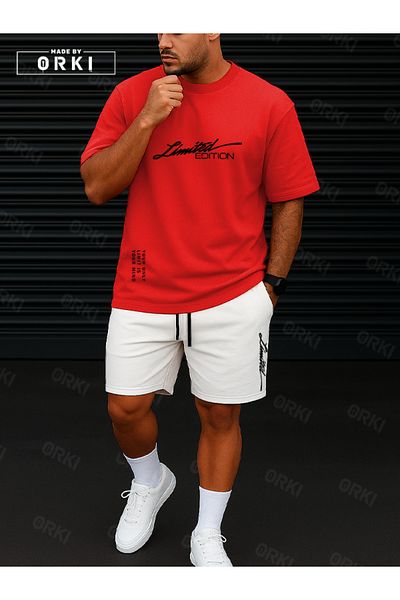 EFFRENATU Orki Limited Edition – Oversize Red T-Shirt & White Shorts Combination