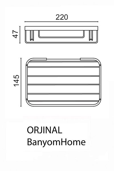 BanyomHome Clk Stainless Brass Taci 22X15 cm Shampoo Holder Bathroom Shelf