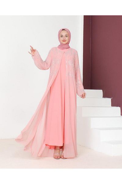 Tebrikler tekstil New Season Women's Kaftan Long Stylish and Comfortable Cut Suitable for Special Occasions Model M2035
