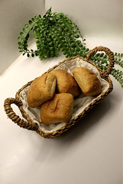 HBS Art Design سلة خبز من القش بتصميم فني من HBS مع منظم قماش لخبز الخبز