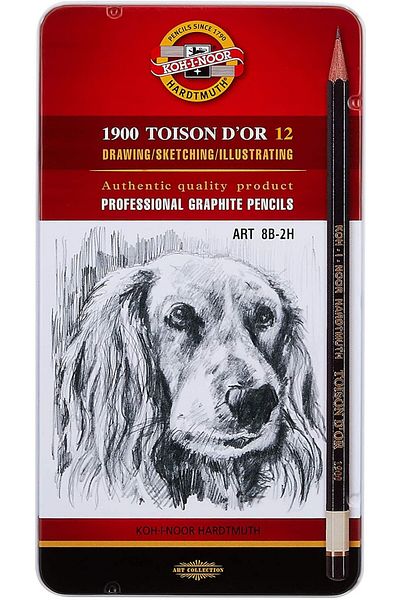Koh-İ Noor Hardmuth Kohinoor 1900 Toison D'Or 8B-2H Professional Graduated Pencil Set / 1912