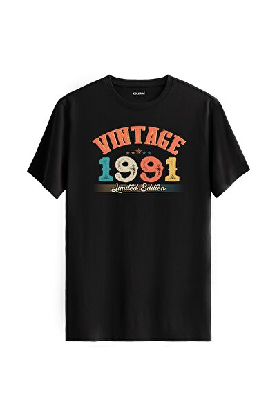 Colermi تي شيرت Echo Vintage لعام 1991 هدية عيد ميلاد برقبة دائرية للجنسين تي...