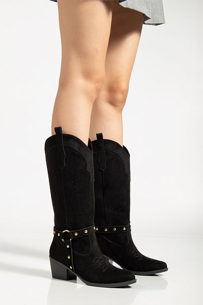 MS SUGAR SHOES Women's Troc Detailed Embroidered Western Cowgirl Cowboy Boots