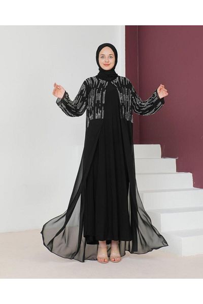 Tebrikler tekstil New Season Women's Kaftan Long Stylish and Comfortable Cut Suitable for Special Occasions Model M2035