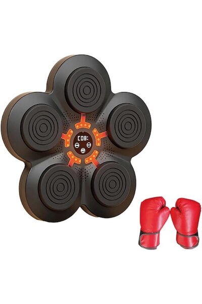 Dgenity Smart Boxing Target with Gloves, Bluetooth Speaker, LED Screen, Black/Red