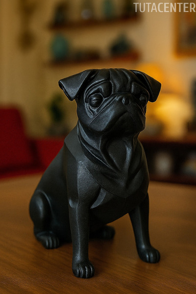 TUTACENTER Pug Köpek Dekoratif Biblo - (Siyah Renk) 20CM - PLASTİK Premium Bi...