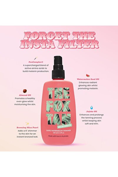 the fox بخاخ فوكس تان سريع بنكهة البطيخ اللامع - 120 مل