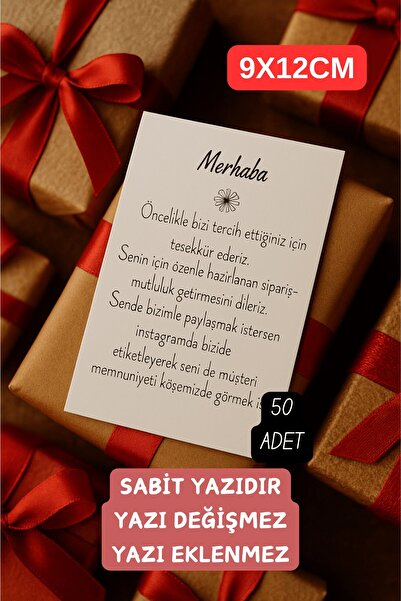 Emtory Home 50 Adet | Yorum Kartı - Teşekkür Kartı - Paketleme Kartı - Hediye...