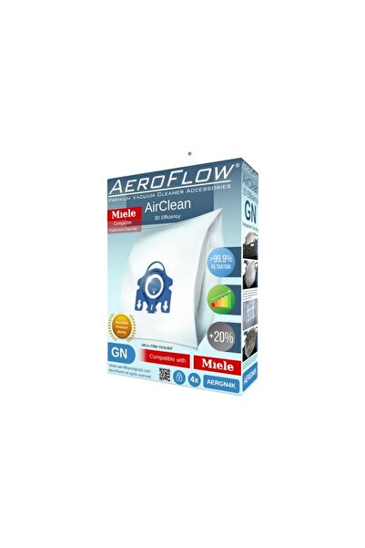 srfn ticaret Sac de praf Aeroflow compatibil cu Miele Hyclean 3D Gn, set de 4...