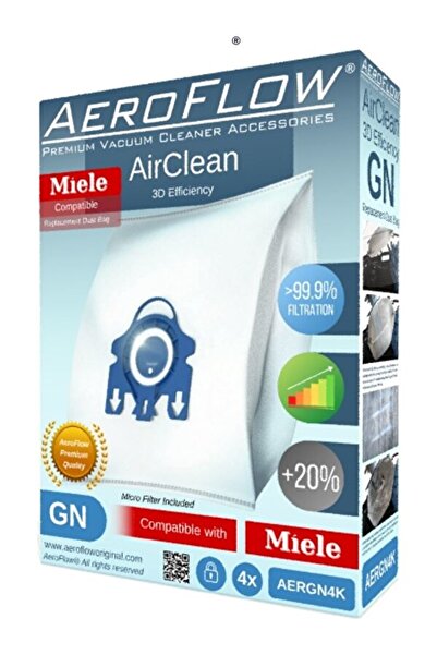 AeroFlow Sac de praf pentru aspirator compatibil Miele S 5211 (pachet de patru)