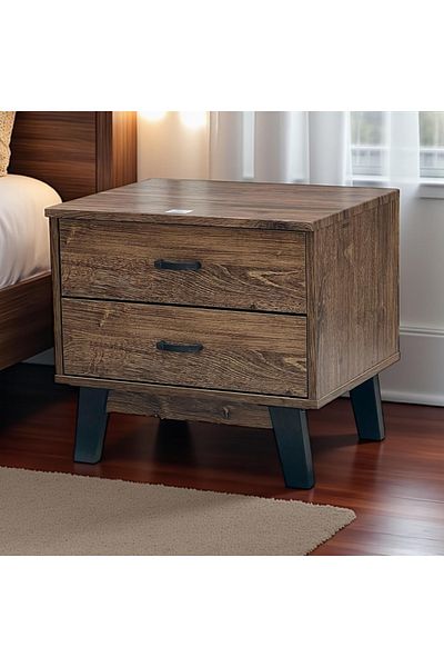 Kreslo Modern wooden two-drawer side table