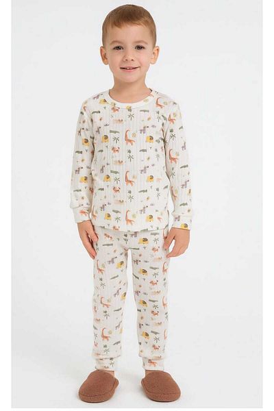 BEBEĞİME ÇORAP Long Sleeve Patterned Boys' Pajamas Set