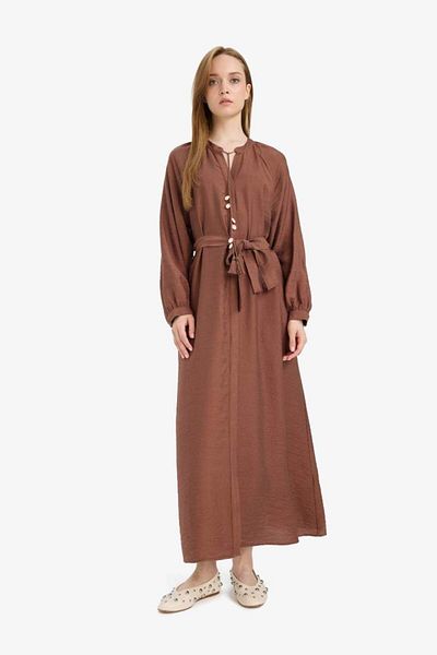 DeFacto New Season Relax Fit Judge Collar Long Sleeve Dress